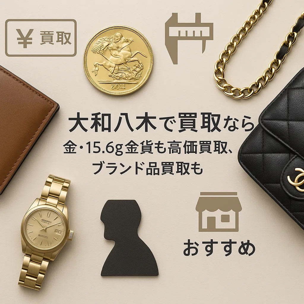 大和八木で買取なら金・15.6g金貨も高価買取、ブランド品買取も