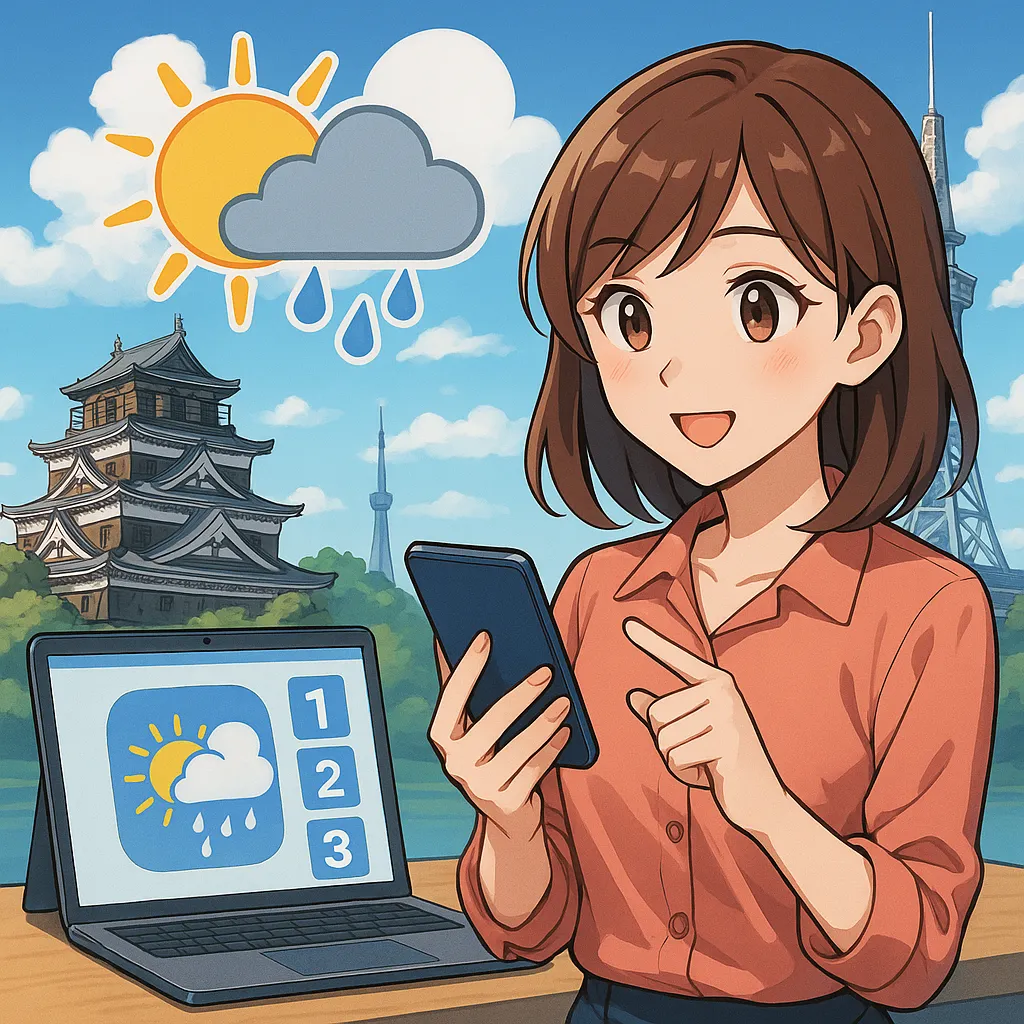 広島・名古屋のweather確認3ステップと注意点